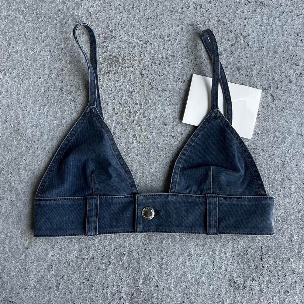 Alexander Wang Trompe Loeil Denim Bra Top